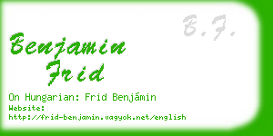 benjamin frid business card