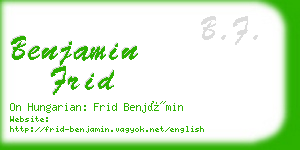 benjamin frid business card